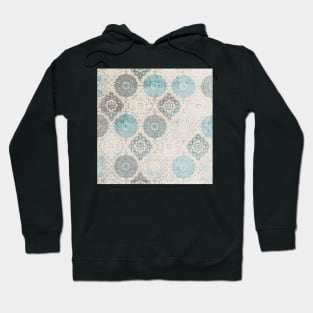 Boho Andorra Bohemian Damask Gray/Aqua Hoodie